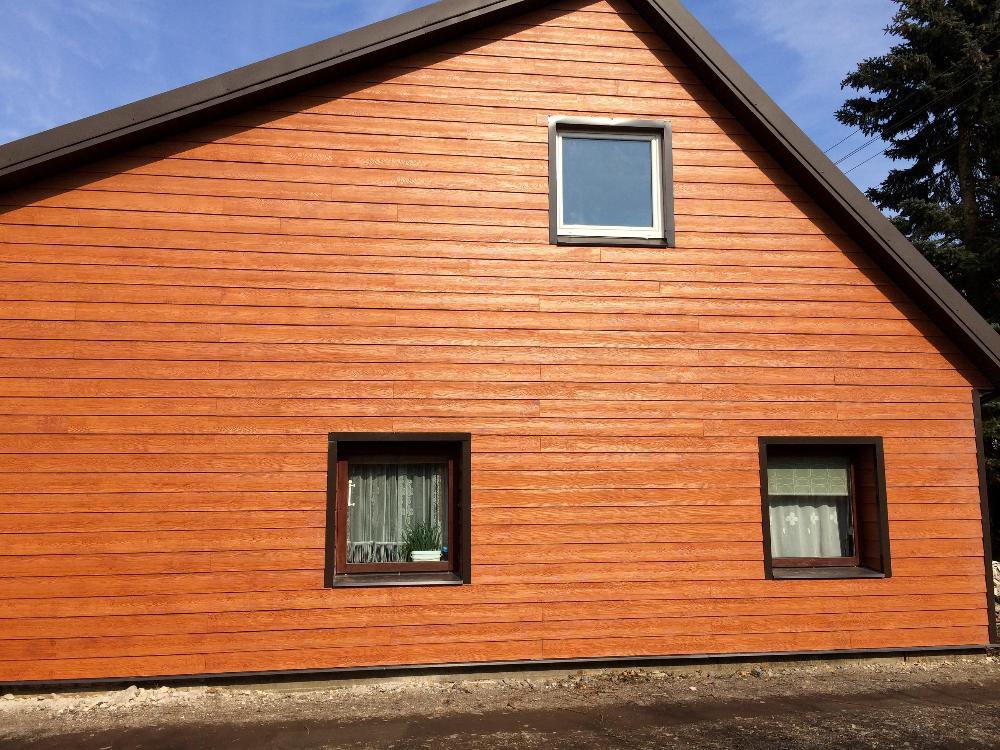 Exterior Siding in Golden Sand Teak Planks