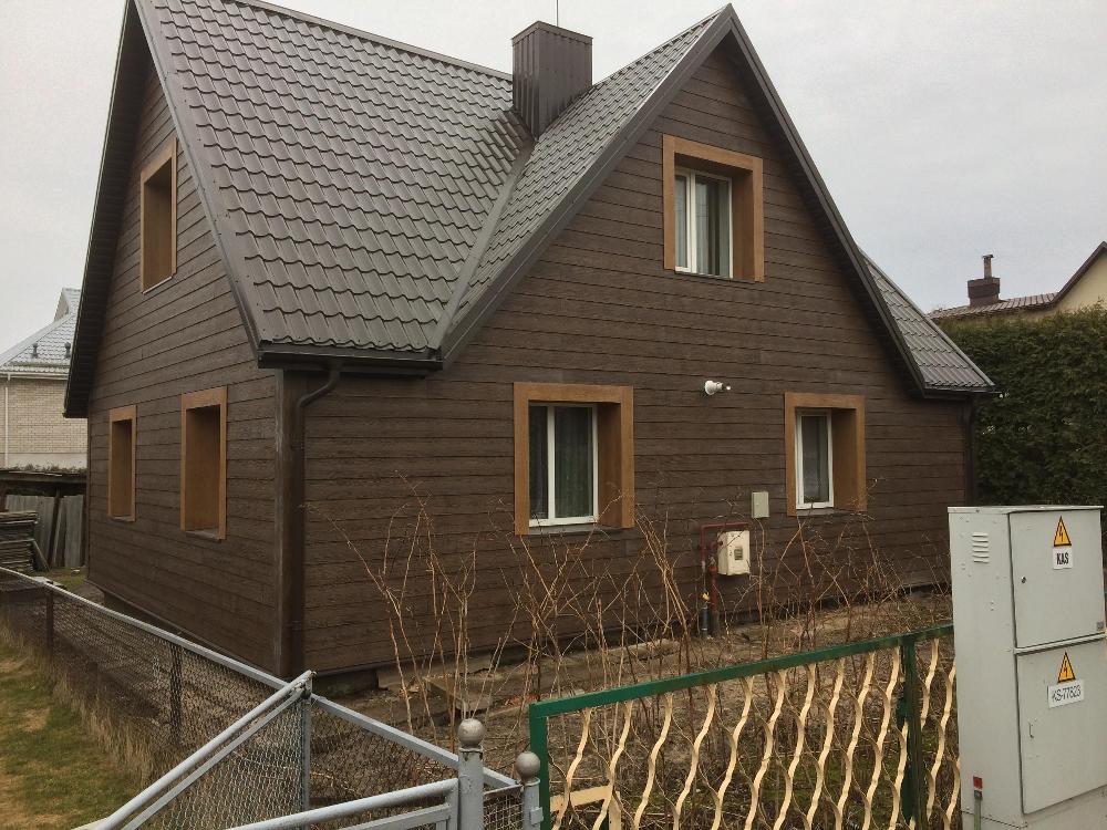 SHERA wood seried coloured planks for exterior siding project in Lithuania