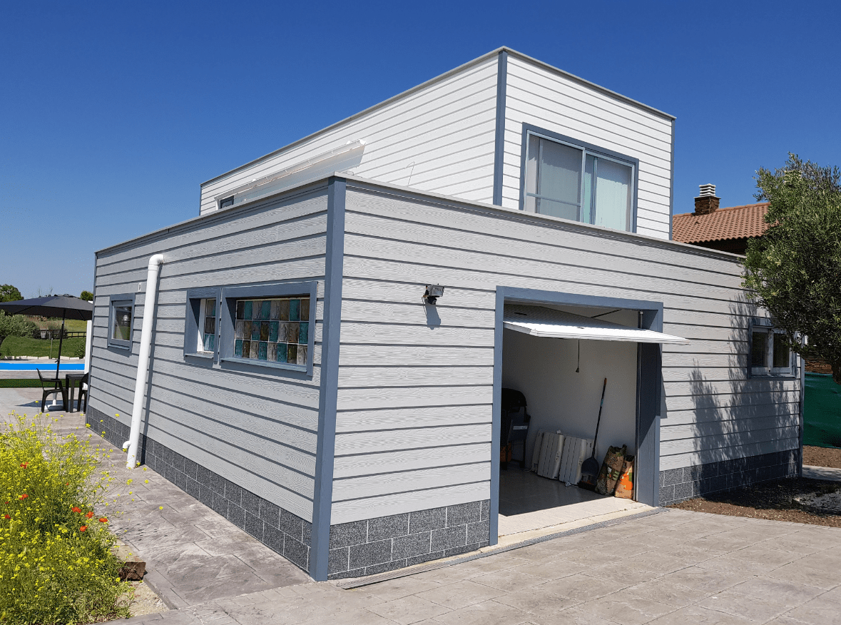 Exterior siding using SHERA fibre cement plank