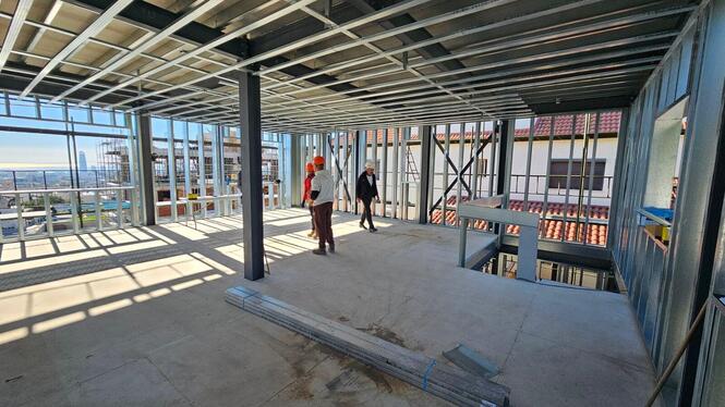 SHERA fibre cement floor boards being used in steel floor joist construction
