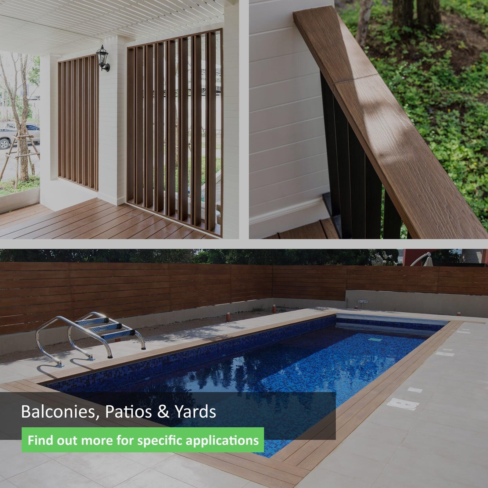 SHERA fire rated fibre cement decking for exterior balconies, patios and fibre cement fence for yards, parks and garden applications
